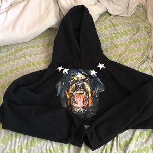 Black Cropped Hoodie